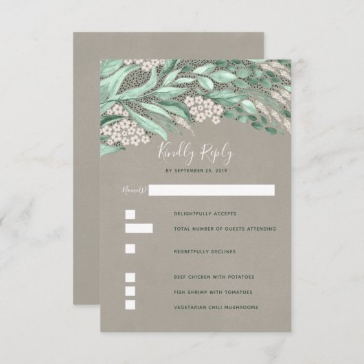 Greenery Wedding RSVP (Vorne/Hinten)