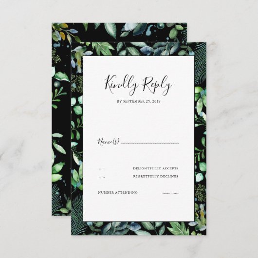 Greenery Wedding RSVP (Vorne/Hinten)