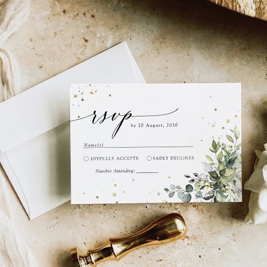 Greenery Wedding RSVP Card