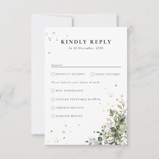 Greenery Wedding RSVP Card (Vorderseite)