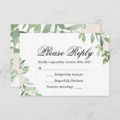 Greenery Wedding RSVP Card Einladung (Vorne/Hinten)