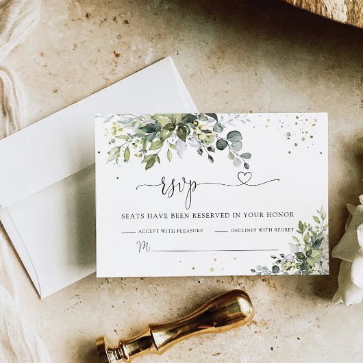 Greenery Wedding RSVP Card Karte