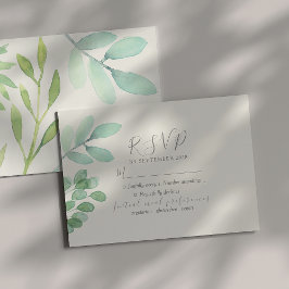 Greenery Wedding RSVP Card Karte