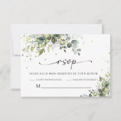 Greenery Wedding RSVP Card Karte (Vorderseite)