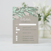 Greenery Wedding RSVP Karte (Stehend Vorderseite)