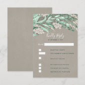 Greenery Wedding RSVP Karte (Vorne/Hinten)