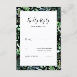 Greenery Wedding RSVP Karte
