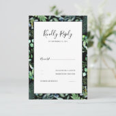 Greenery Wedding RSVP Karte (Stehend Vorderseite)