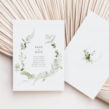 Greenery Wedding Save the Date Card