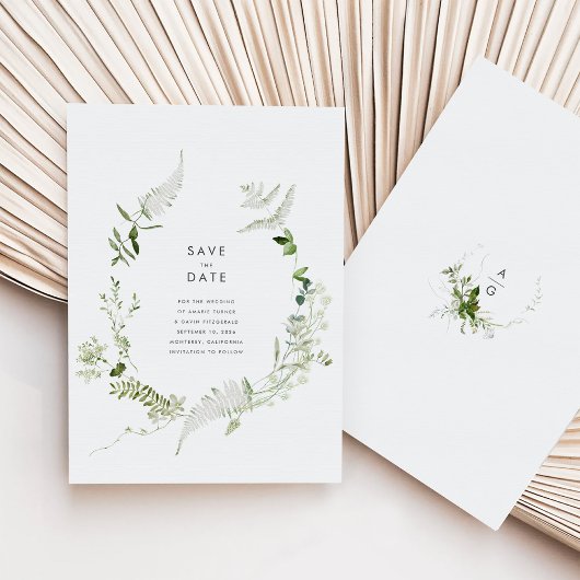 Greenery Wedding Save the Date Card
