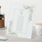 Greenery Wedding Seating Chart Tischnummer Sockelschild (In Situ)