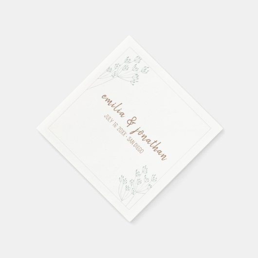 Greenery Wedding Serviette (Ecke)