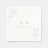 Greenery Wedding Serviette (Vorderseite)