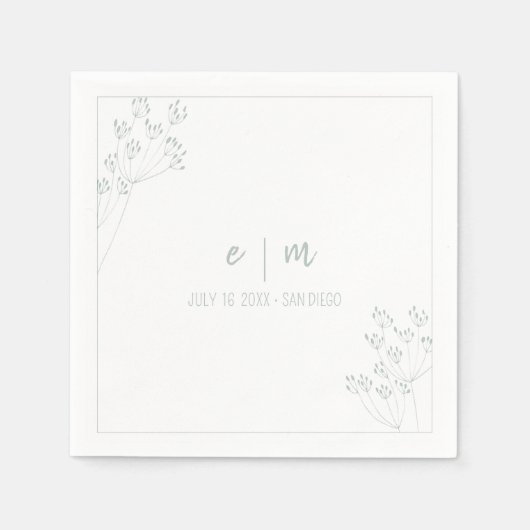 Greenery Wedding Serviette (Vorderseite)