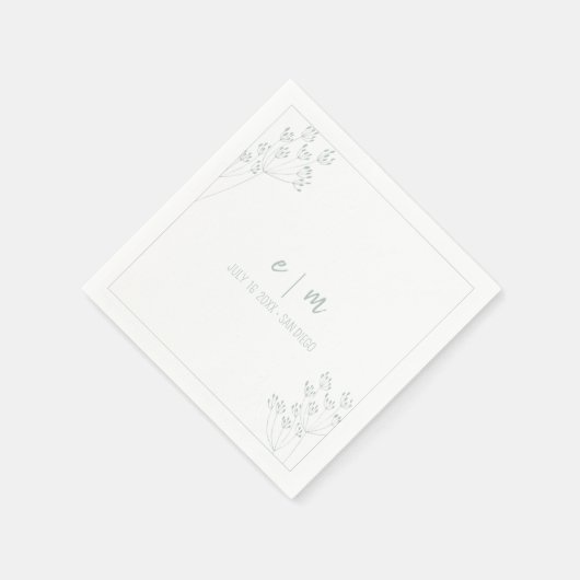 Greenery Wedding Serviette (Ecke)
