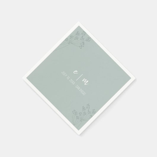 Greenery Wedding Serviette (Ecke)