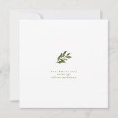 Greenery Wedding Square Save the Date Gold Text (Rückseite)