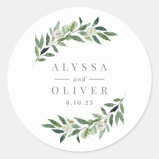 Greenery Wedding Stickers (Vorderseite)