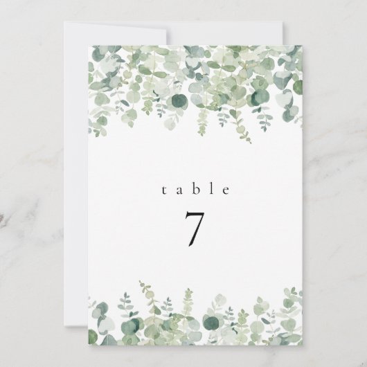 Greenery Wedding Table Cards Einladung (Vorderseite)