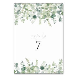Greenery Wedding Table Cards Tischnummer