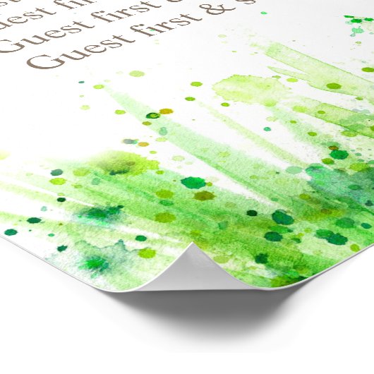 Greenery Wedding Table Planner 1-9 Tische Poster (Ecke)