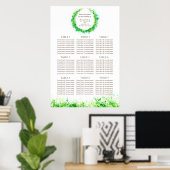 Greenery Wedding Table Planner 1-9 Tische Poster (Heimbüro)