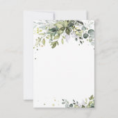 Greenery Wedding Table Seating Chart Cards (Rückseite)