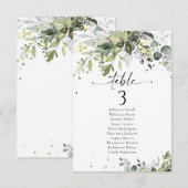 Greenery Wedding Table Seating Chart Cards (Vorne/Hinten)