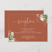 Greenery Wedding Terracotta Herz-Script-Empfang Begleitkarte (Vorne/Hinten)