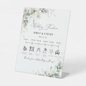 Greenery Wedding Timeline Sign Sockelschild (Vorderseite)