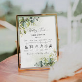 Greenery Wedding Timeline Sign Sockelschild