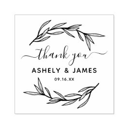 Greenery Wedding Vielen Dank Gummistempel