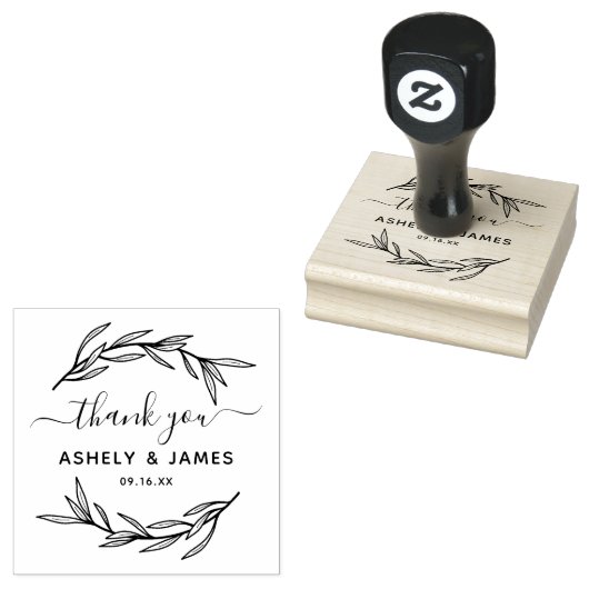 Greenery Wedding Vielen Dank Gummistempel (Stempel)