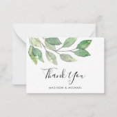 Greenery Wedding Vielen Dank Mitteilungskarte (Vorderseite)