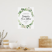 Greenery Wedding Welcome Sign - Alles Gute Poster (Küche)