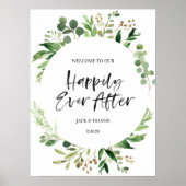 Greenery Wedding Welcome Sign - Alles Gute Poster (Vorne)