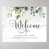 Greenery Wedding Willkommenszeichen Poster (Vorne)