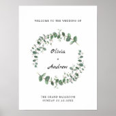 Greenery Wedding Willkommenszeichen Poster (Vorne)