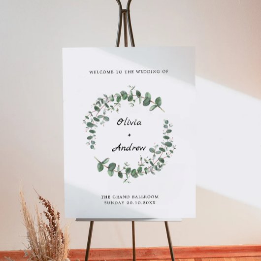 Greenery Wedding Willkommenszeichen Poster