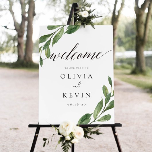 Greenery Wedding Willkommenszeichen Poster
