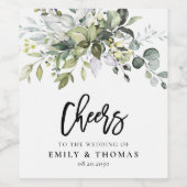 Greenery Wedding Wine Label Weinetikett (Einzelnes Label)