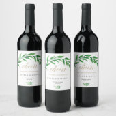 Greenery Wedding Wine Labels Weinetikett (Flaschen)