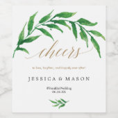 Greenery Wedding Wine Labels Weinetikett (Einzelnes Label)