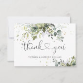 Greenery Wedding Zeremony Flat Vielen Dank Dankeskarte (Vorderseite)