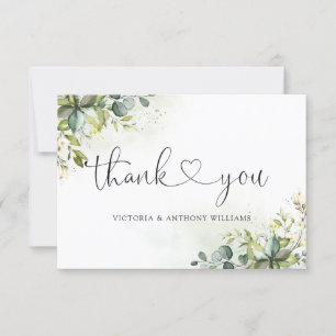 Greenery Wedding Zeremony Flat Vielen Dank Dankeskarte