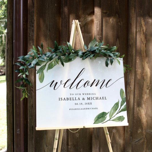 Greenery Welcome Wedding Sign Poster