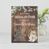 Greenery Western Brautparty Country Wedding Einladung (Stehend Vorderseite)
