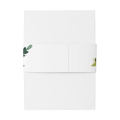 Greenery White Autumn Floral Monogram Wedding Einladungsbanderole (Rückseitenbeispiel)