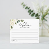 Greenery White Blume Brautparty Advice Cards (Stehend Vorderseite)