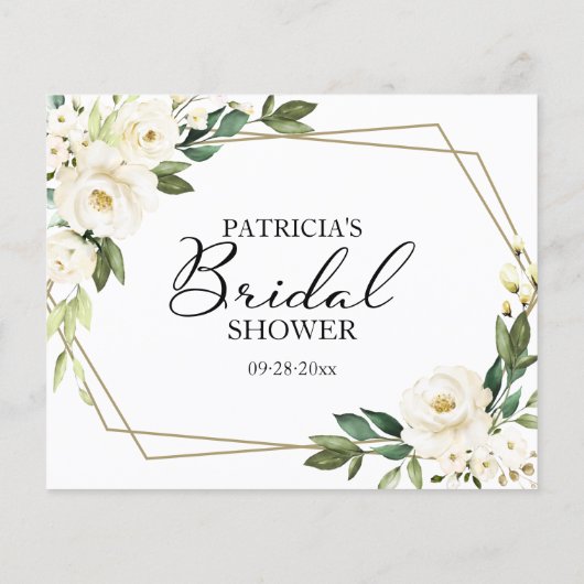 Greenery White Blume Brautparty Advice Cards (Rückseite)